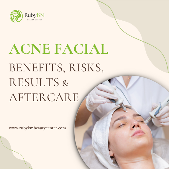 Woman receiving a professional acne facial treatment